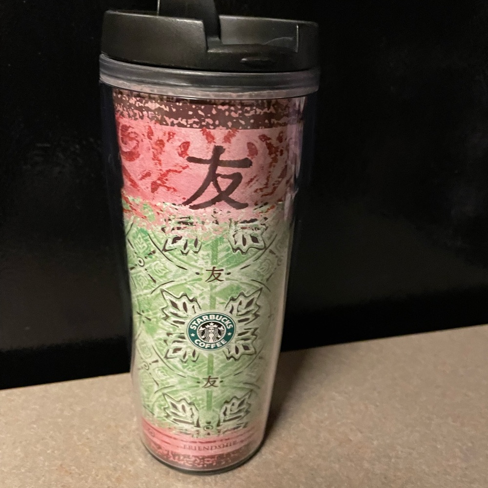 2004 Starbucks Travel Mug Love, Friendship, Health EUC